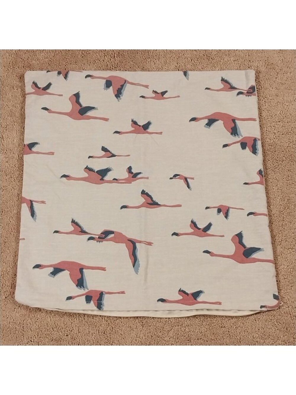 IKEA MAJBRITT Flying Flamingos Birds Print Accent Pillow Cushion Cover 20" x 20"